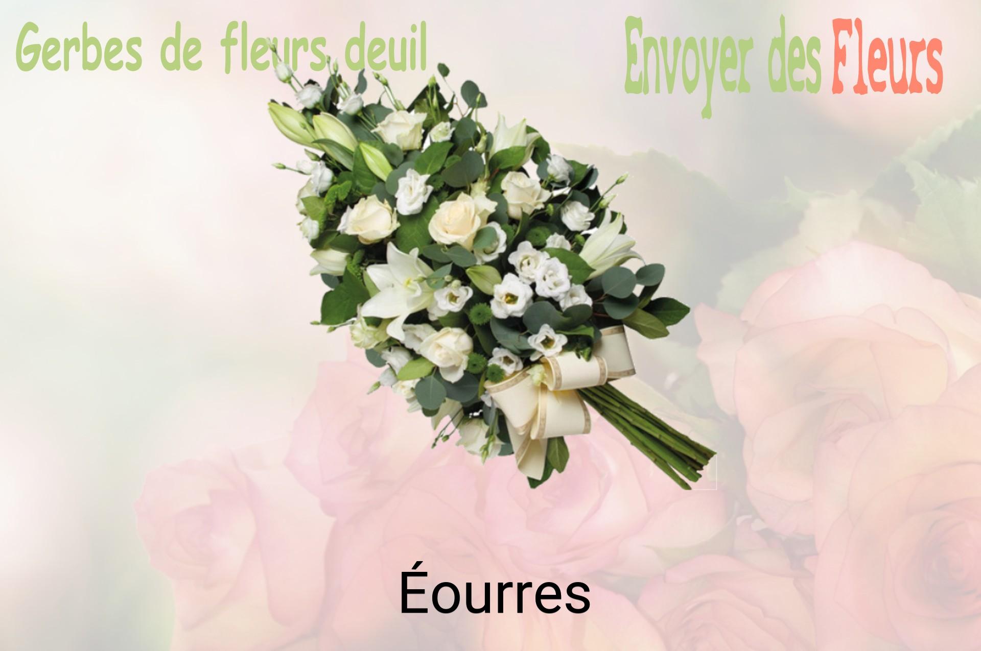 Gerbe de fleurs de deuil livrée à Éourres